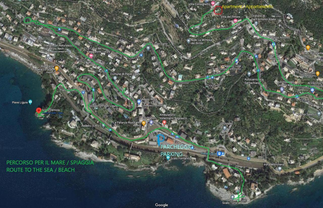 Casaviva - Ampio Trilocale Vista Mare Con Piscina - Pieve Alta Διαμέρισμα Pieve Ligure Εξωτερικό φωτογραφία